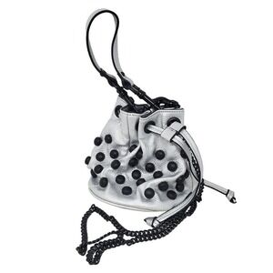 Steve Madden Metallic Studded Bada Hand Drawstring Pouch Small Bag